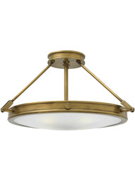 Collier 4-Light Semi-Flush Ceiling Light in Heritage Brass.